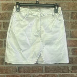 Topshop Metallic Silver Mini Skirt